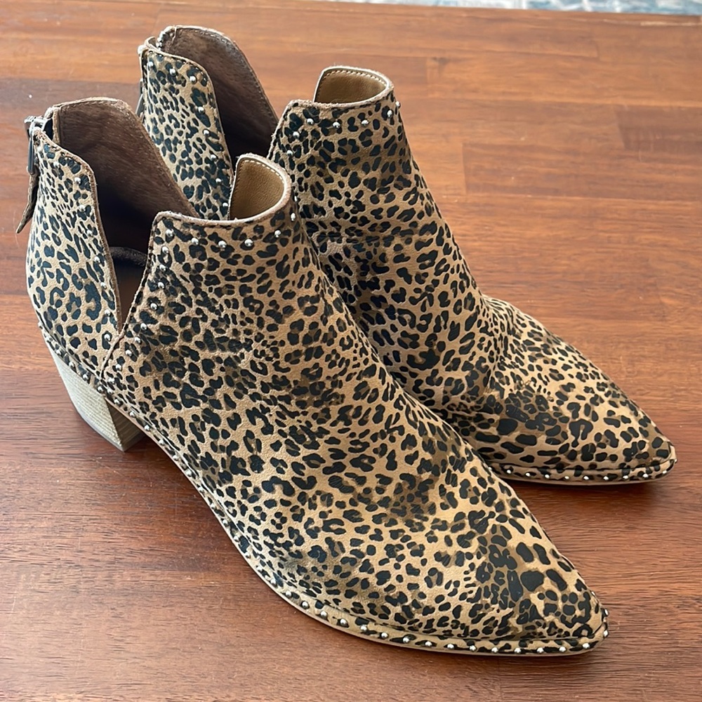 Dolce Vita Leopard Print Ankle Boots